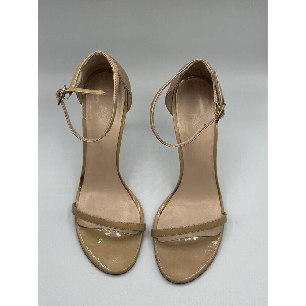 Stuart Weitzman Nudistsong Stiletto Ankle Wrap Leather Heels Adobe Aniline 8.5 - Picture 2 of 10